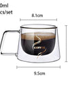 200ml Double Wall Glass Coffee Mug Heat-resistant Espresso Cup Thermo Insulated Cup For Latte Cappuccino Tea Drinkware Set