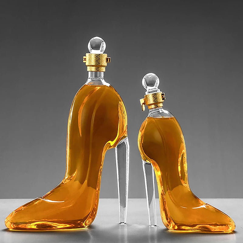 375ml 700ml High-Heels Shoes Shaped Whisky Decanter Glass Crystal Merlot Rum Vodka Wine Bottle Liquor Dispenser Bar Tools