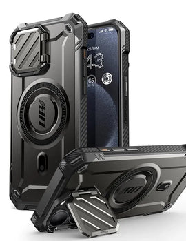 For iPhone 15 Pro Max Case 6.7" 2023 UB Mag XT Full Body Rugged Case with Camera Cover & Built-in Kickstand