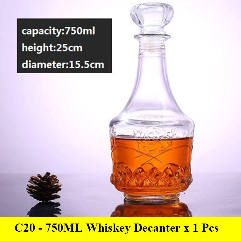 3 styles barware wine glass bottle 1000ml lead-free glass whiskey decanters for Liquor Scotch Bourbon