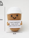 3 Pcs Positive Crochet Hedgehog Doll with Affirmation Card Home Room Decoration Funny Handmade Plush Doll Ornaments Christmas Gifts