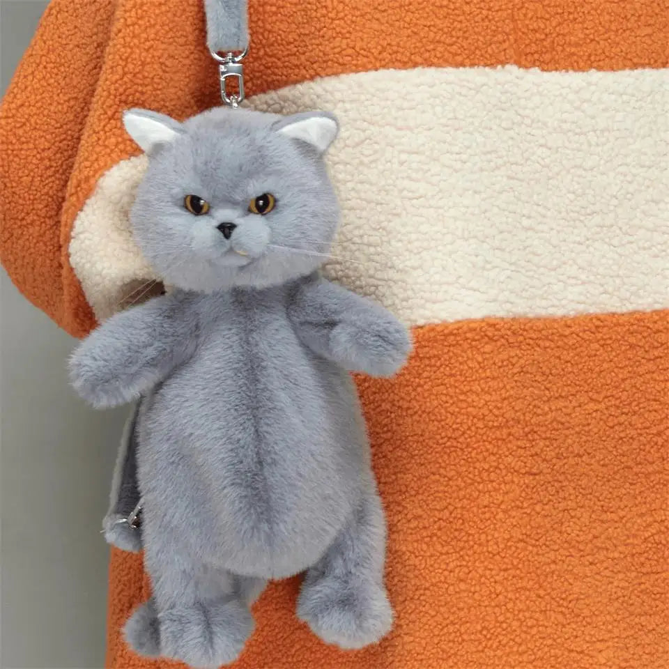 Mini Calico Cat Plush Backpack Soft Shoulder Bag