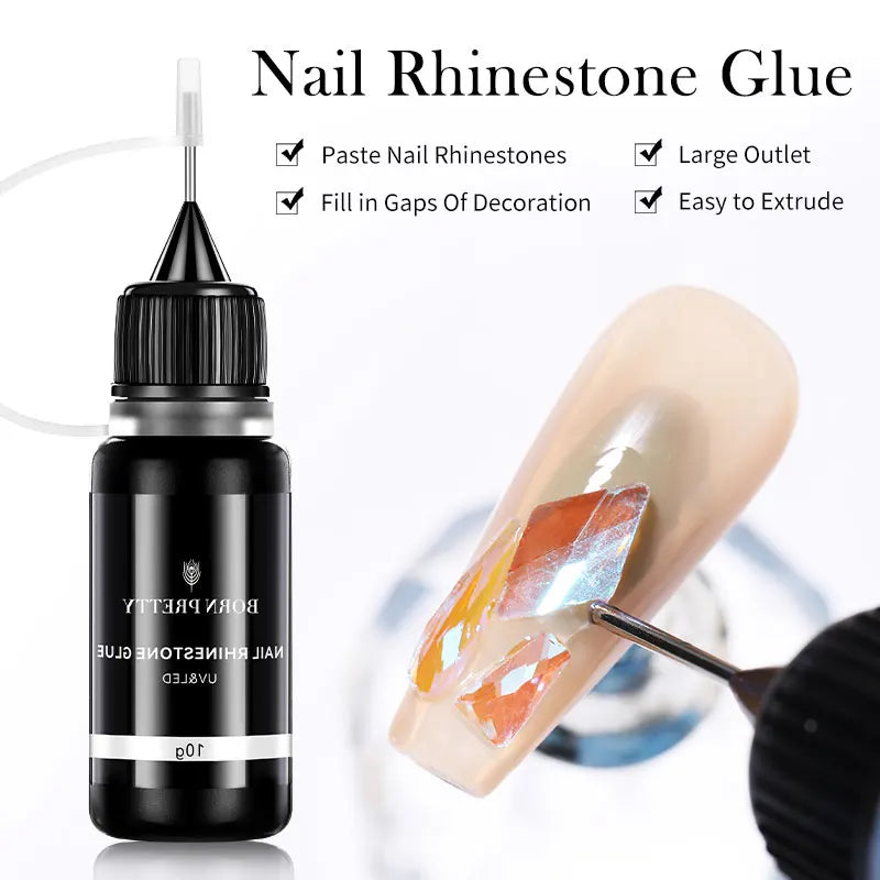 10g Nail Rhinestone Adhesive Glue For Stick The Drill Transparent Nail Glue Soak Off UV LED Nail Art Gel Varnish