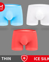 3-Pack Men’s Seamless Graphene Ice Silk Boxer Shorts – Antibacterial & Breathable