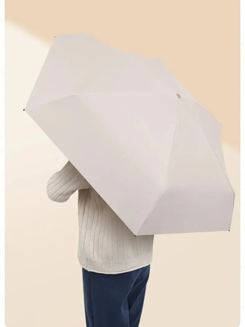 Solid Color Capsule Box Folding Travel Umbrella Sunny Rain Protection Portable Umbrella