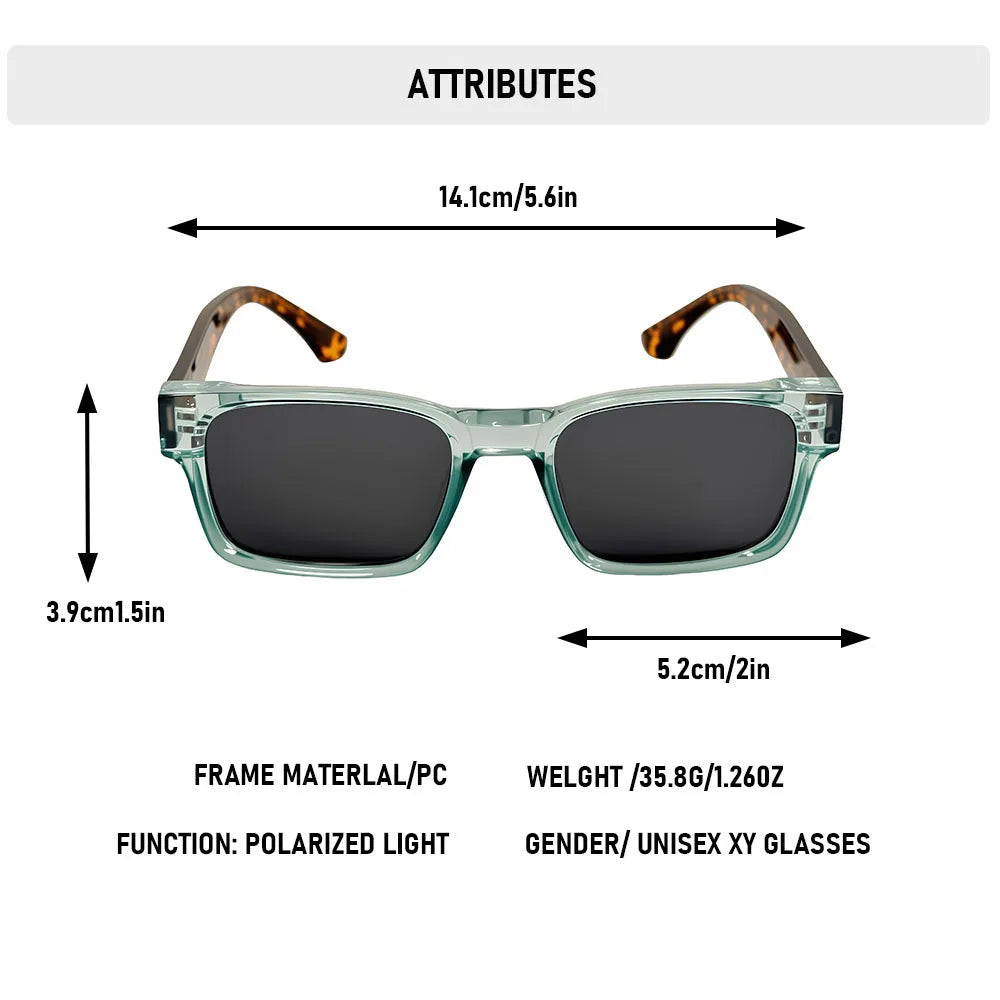 Vintage Square Sunglasses With Polarised Lenses