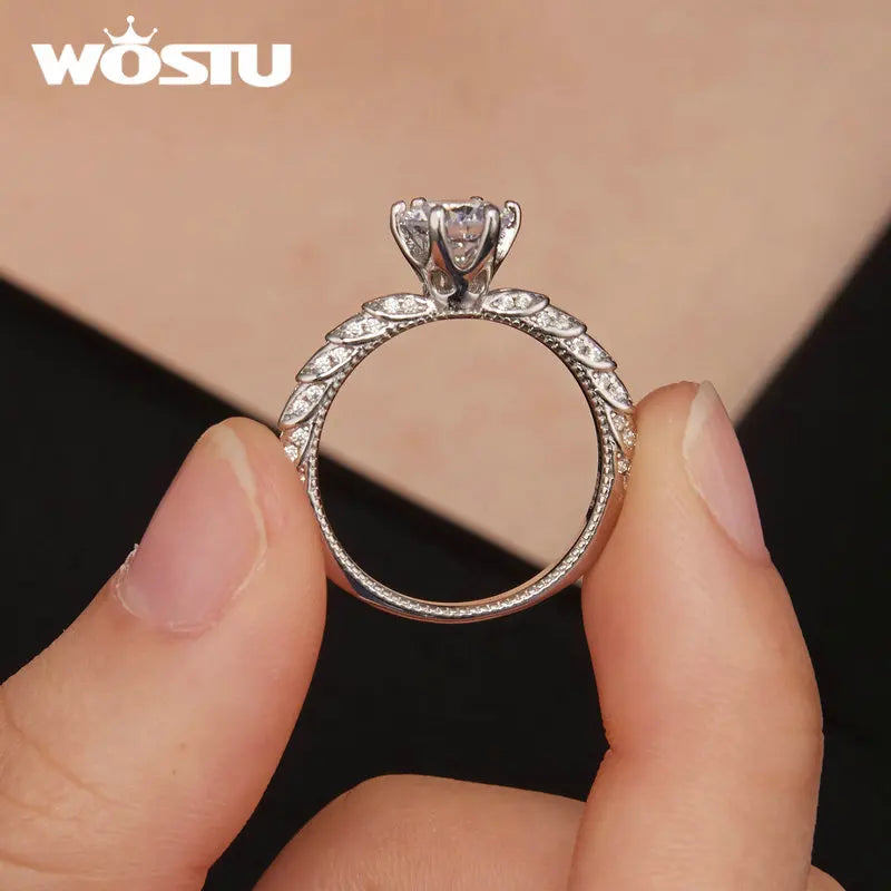 Moissanite Jewelry Real 925 Sterling Silver 1 CT Twist Rings for Women Engagement Luxury Band Ring