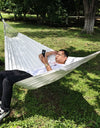 Super Comfortable Canvas Hammock Chair Durable Indoor/Outdoor Swing Seat for Garden, Patio, Camping, Home Leisure
