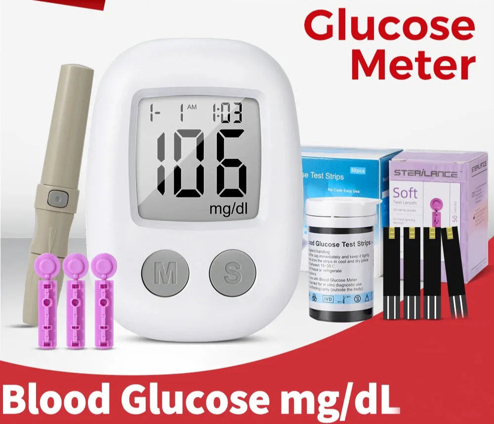 Blood Glucose Meter Glucometer Diabetes Medical Devices with Test Strips Lancets Blood Sugar Meter glucometre Monitor