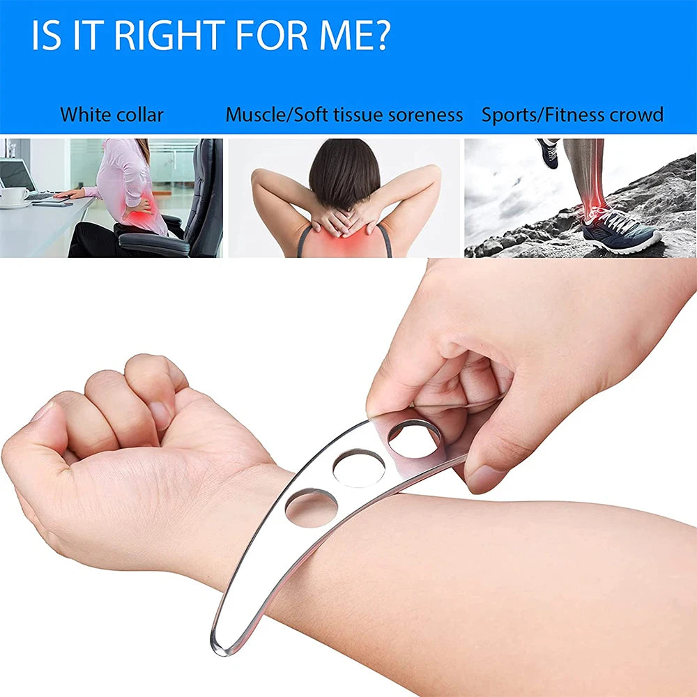 Stainless Steel Gua Sha Guasha Plate Massager Tool Scraper Physical Therapy Loose Muscle Meridian Massage Machine Spa Board Tool