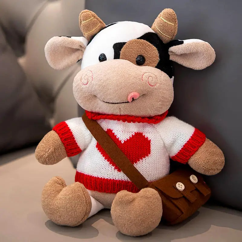 Hot toys Cute Cow Doll Little Cow Plush Toy Chinese Zodiac Cow Doll Cloth Doll New Year's Gift Girl's Birthday Gift