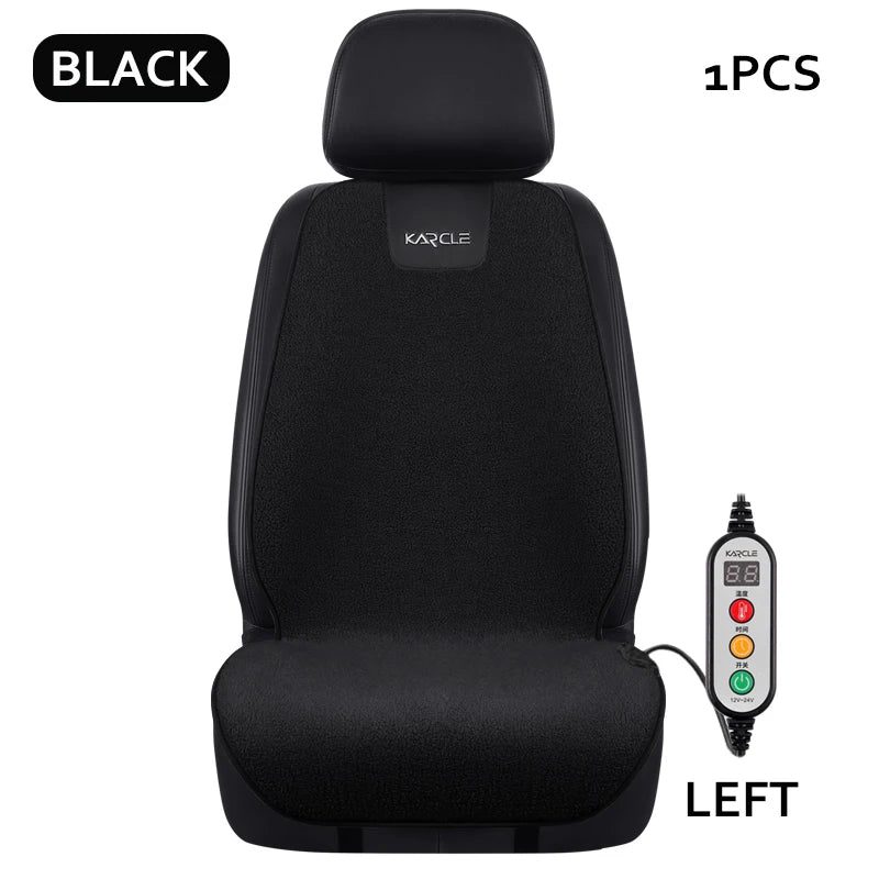 Heated Car Seat Cover Fleece Graphene Fast Car Seat Heater 12/24V Warm Plush Seat Protector Car Heating Mat Winter Seat Cushion