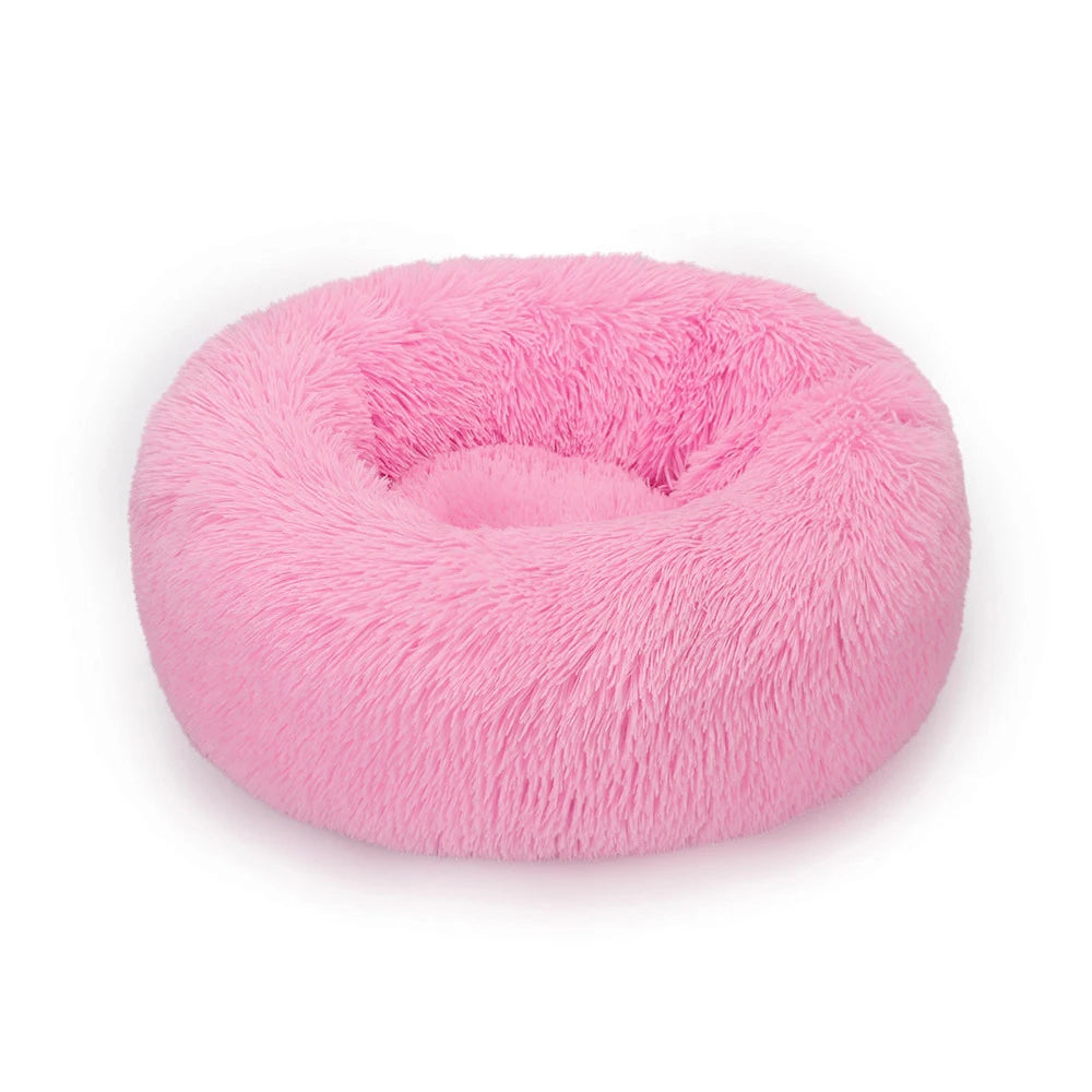 Plush Donut Dog Bed Washable Pet Cushion