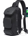 Anti-theft Chest Bag Shoulder Strap USB Rechargeable Crossbody School Gym Pack, Men Sports Waterproof Shoulder Bag