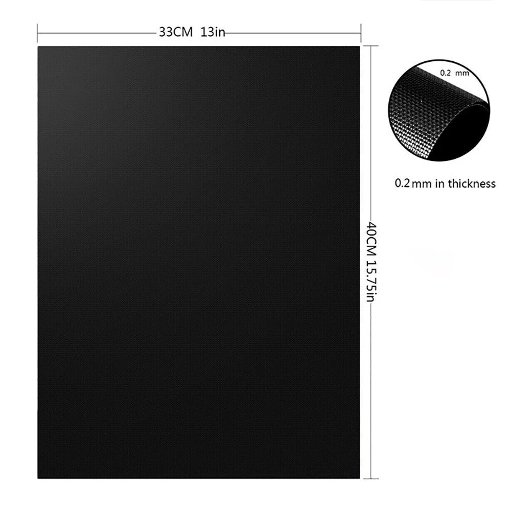 0.2mm Thick Ptfe Barbecue Grill Mat 33*40cm Baking BBQ Grill Mats Sheet Grill Foil Non-Stick Reusable BBQ Liner