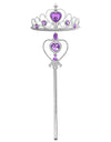 Kids Rhinestone Tiara Crown and Magic Wand with Glitter Crystal Head Hoop Jewelry Hair Accessories for Girls Teens Birthday Gift