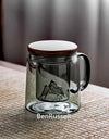 450ml High Borosilicate Glass Teapot With Mountain Wiew Filter Tea Water Separation Brewing Tea Pot Kungfu Tea Maker Teaware
