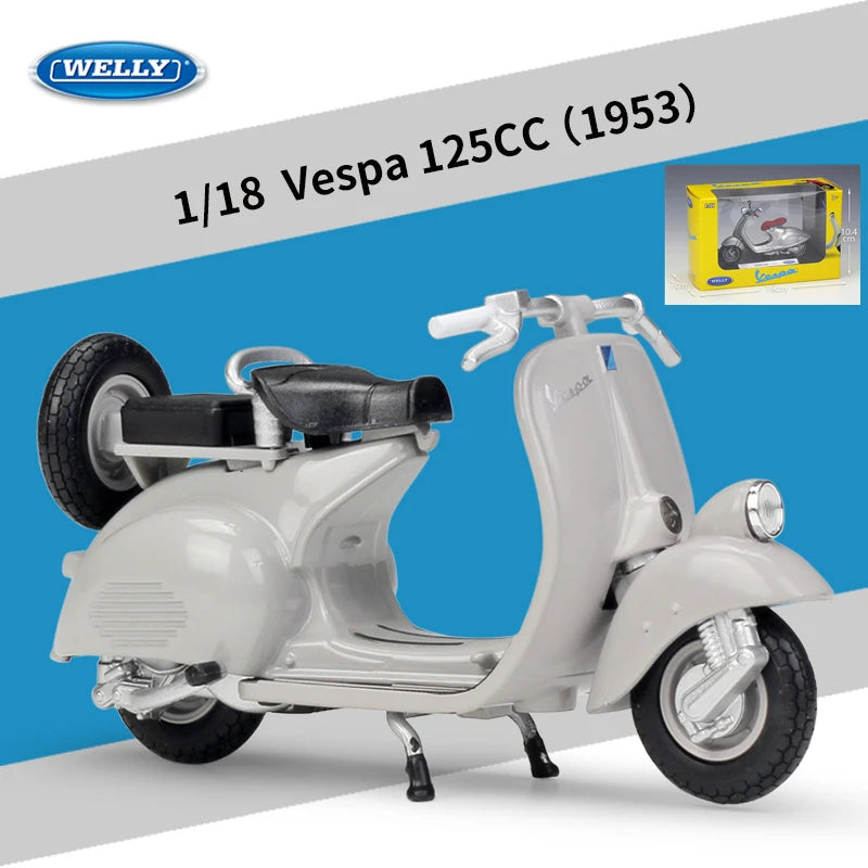 Diecast Vespa Classic Scooter Model 1 to 18 Scale