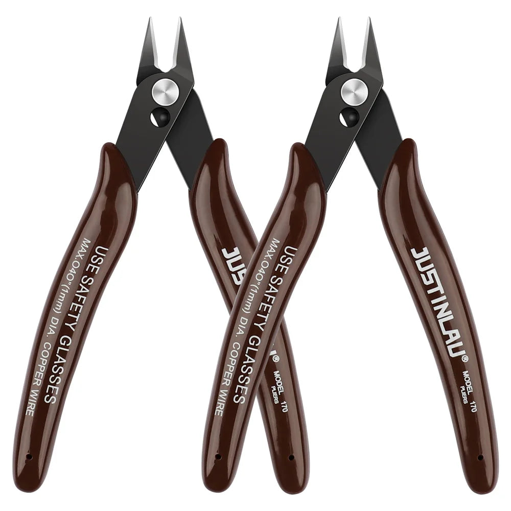 2Pcs Mini Nose Cutting Plier Electrical Wire Cable Cutter  Metal Side Snips Flush Pliers Convenient Durable Tool