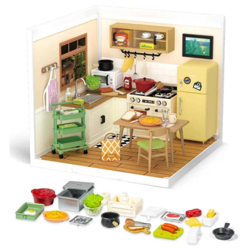 Super Store Series Plastic 3D Puzzle DIY Miniature Dollhouse Kit Building Block