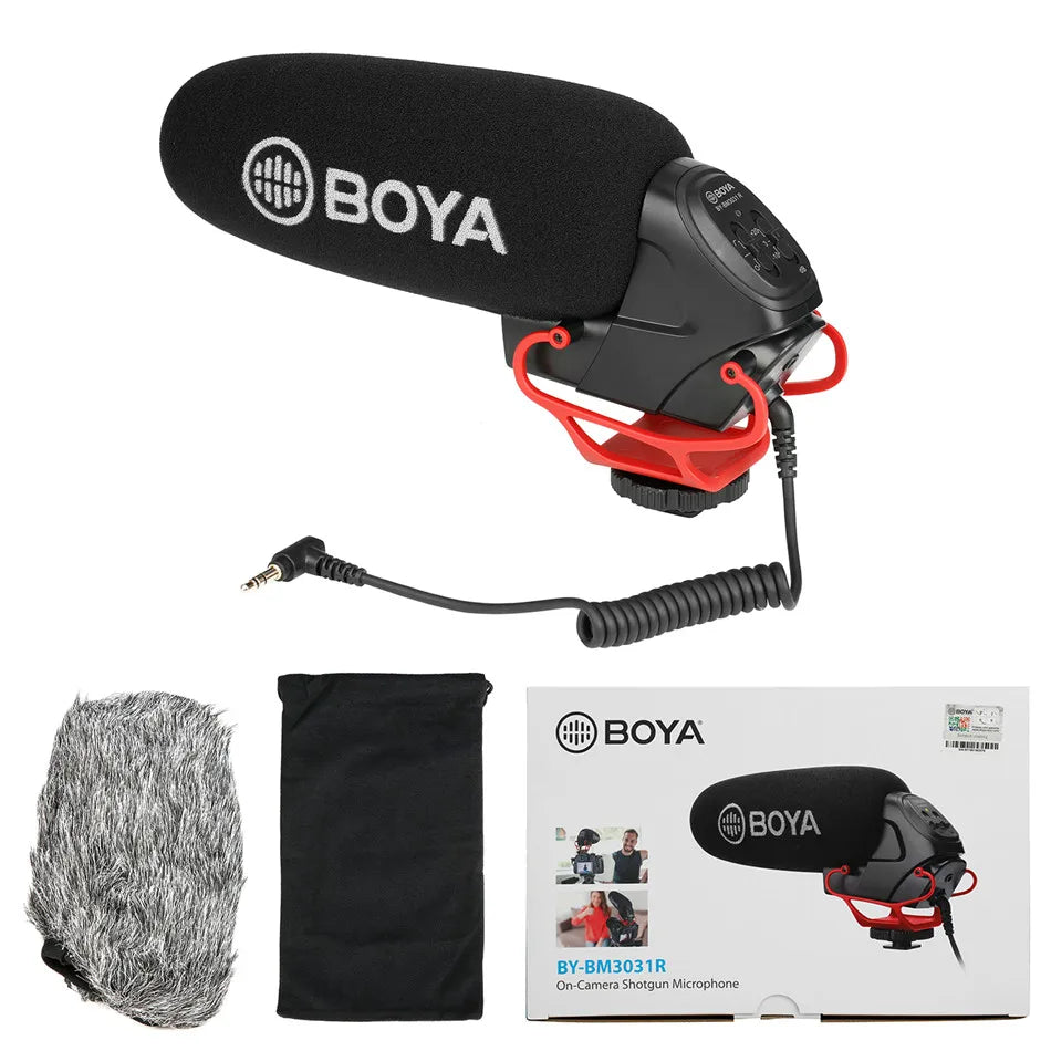 BY-BM3031R Super-cardioid Condenser Shotgun Microphone for DSLR Camcorders Audio Recorders Streaming Youtube Recording Vlog