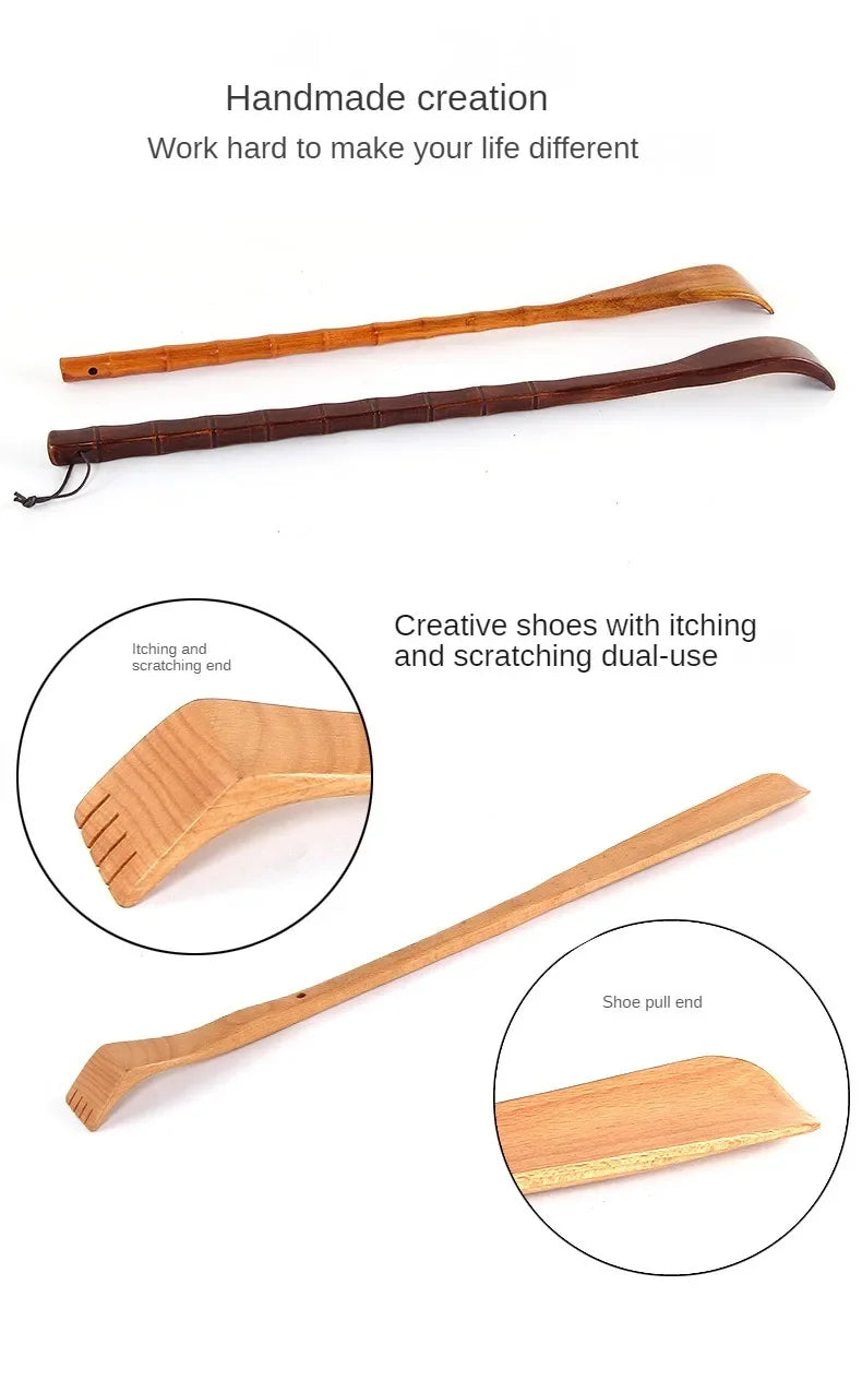 Long Handle Wooden Back Scratcher Massager Back Scratching Rake HouseholdWooden Body Massage Health Products