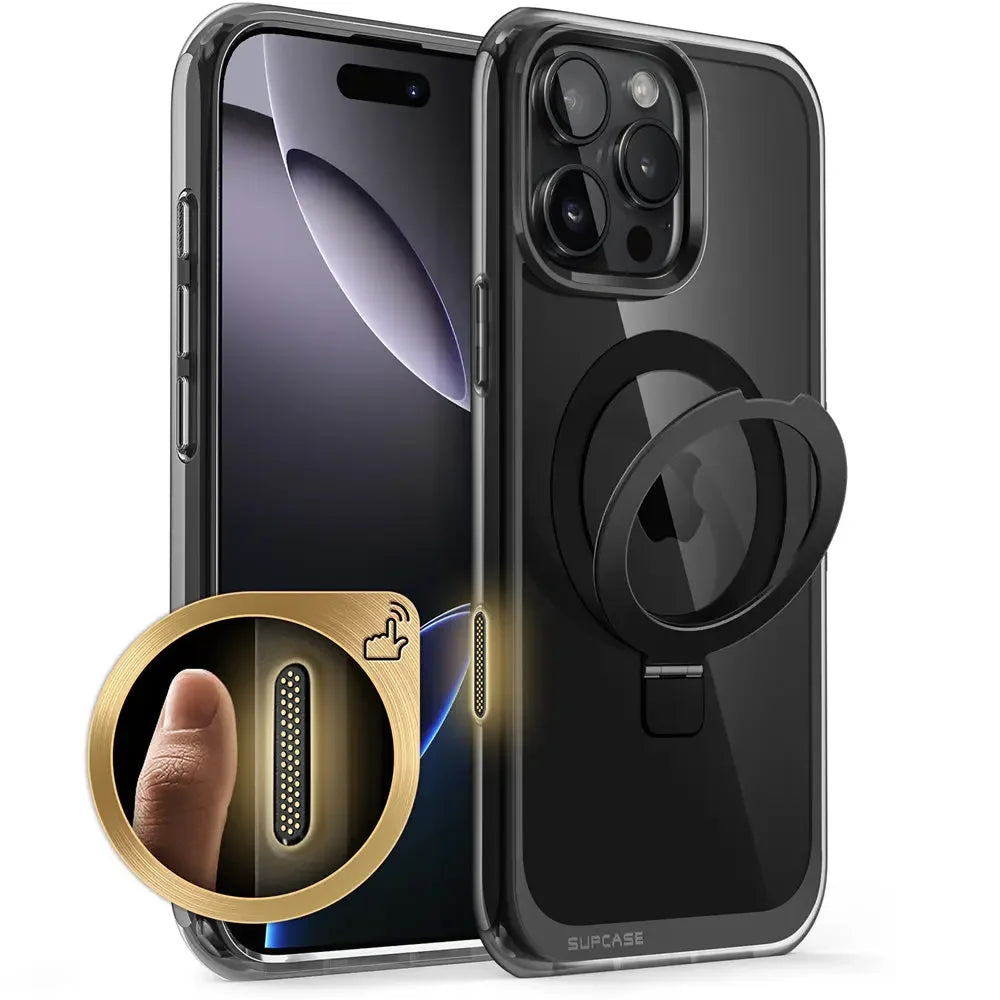 For iPhone 16 Pro Max Case with Camera Control Capture Button UB Mag Stand Series Slim Clear  MagSafe Phone Case