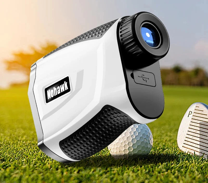 Golf Laser White Rangefinder 1000M Magnetically, Lithium Battery with Flagpole Lock Vibration and Slope Compensation