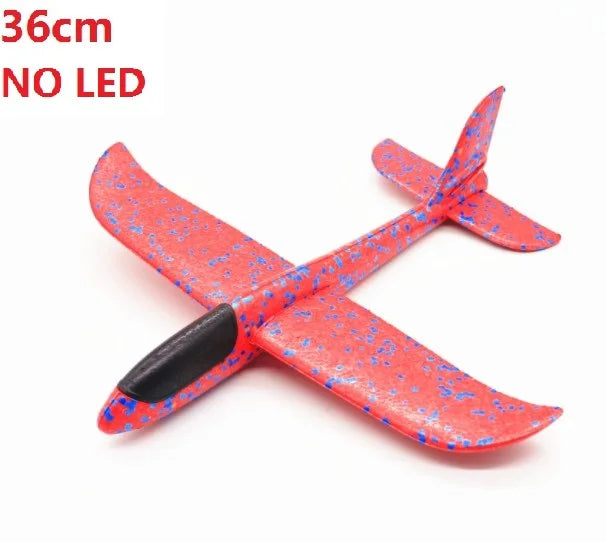 48cm LED DIY Kids Toys Hand Throw Flying Glider Planes Foam Aeroplan Model Party Bag Fillers Flying Glider Plane Toys Kids Game