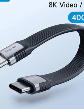 USB4 Data Cable 40Gbps USB C to Type C Short Cable PD 240W 8K 60Hz for Thunderbolt 3/4 iPhone 15 Pro Max SSD Power Bank