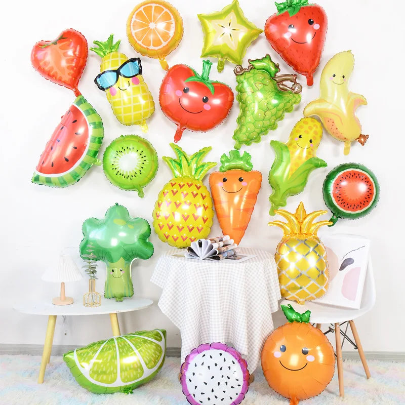 1PC Fruit Foil Balloon Peach Watermelon Strawberry Orange Pineapple Summer Party Decoration Supplies Kids Toy Gifts for Children