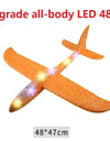 48cm LED DIY Kids Toys Hand Throw Flying Glider Planes Foam Aeroplan Model Party Bag Fillers Flying Glider Plane Toys Kids Game