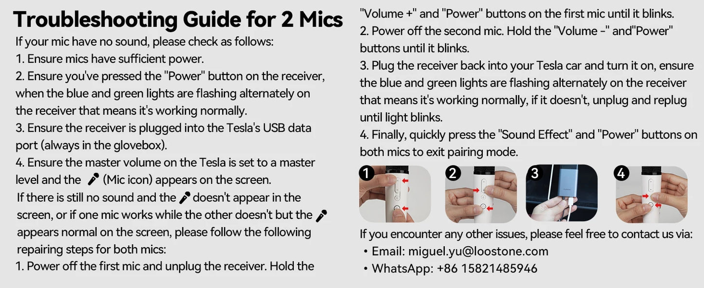 Tesla Wireless Bluetooth Karaoke Microphone with Case, Rechargeable USB-C Handheld Mic with AUX Receiver for Car & Home Singing