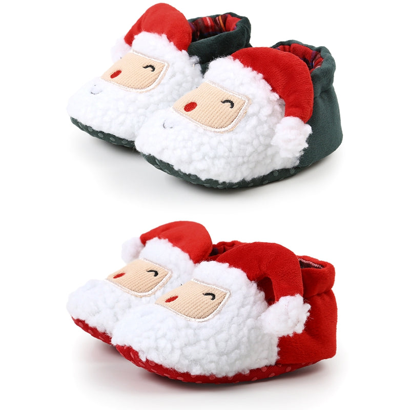 Christmas  Shoes  Winter Snow Boots Cute Cartoon Santa Claus Warm  Walking Shoes Girls Boy Crib Shoes First Walker