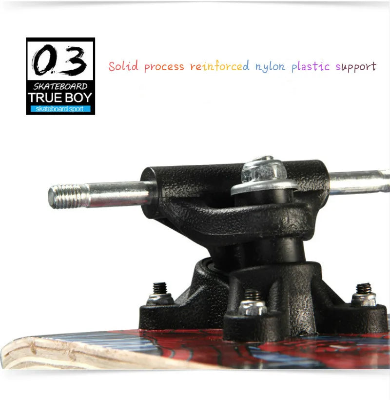 60CM Skateboarding Cartoon Skateboard Dinosaur Spider Longboard Marple Double Rocker For  Skate Board ern