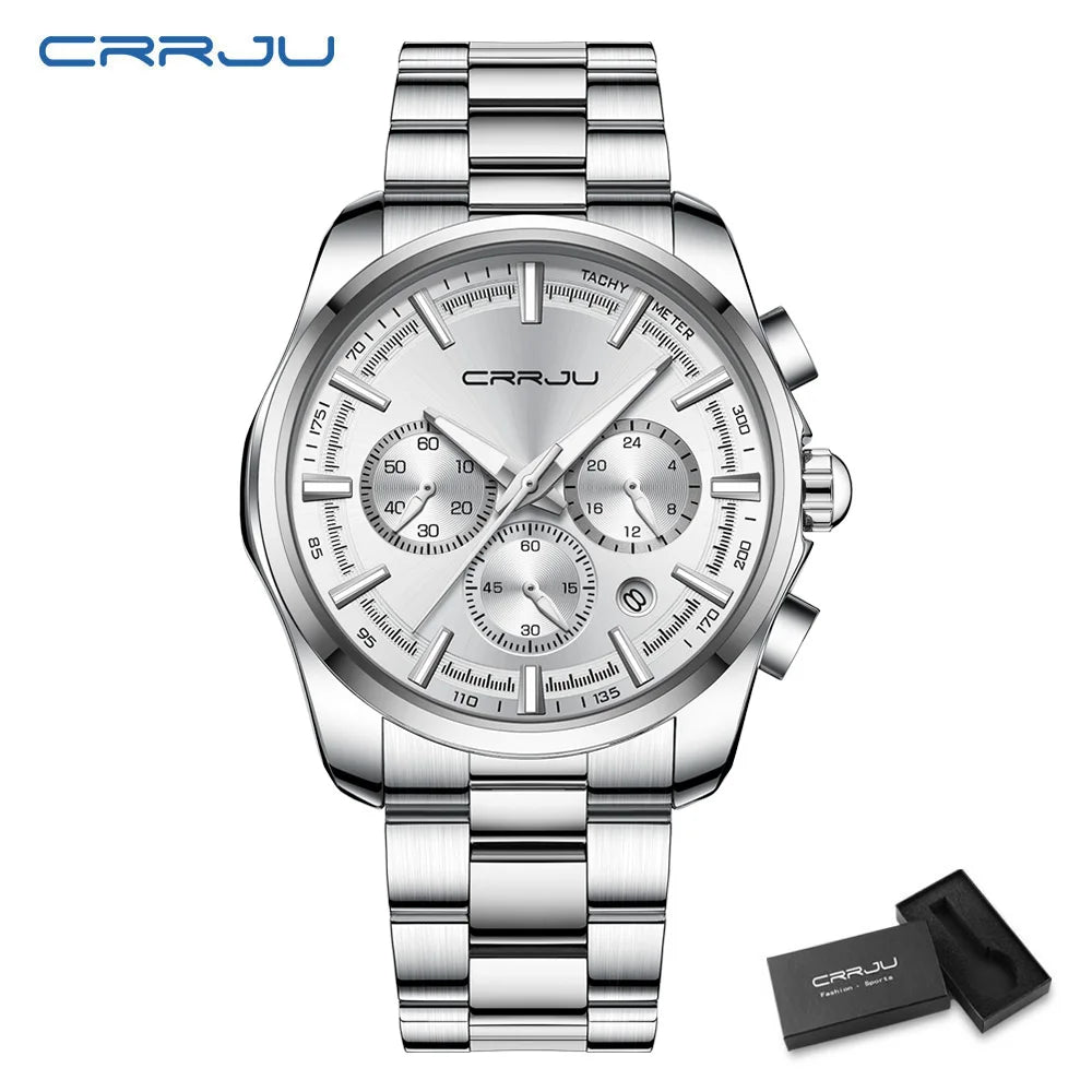 Men Watch Sports Casual Quartz Wristwatches with Chronograph Fashion Stainless Steel Auto Date Clock Male