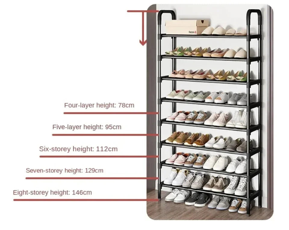 5 Tier Shoe Rack Entryway Foldable Shoe Rack Multilaye Large Load-Bearing Footwear Organizer Fashion Rental Housing Shoes Shelf