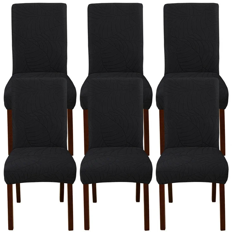 1PC Stretch Dining Chair Covers Leaves Jacquard Seat Covers Universal Size Dust Covers for Hotel Banquet Wedding Chairs Decor