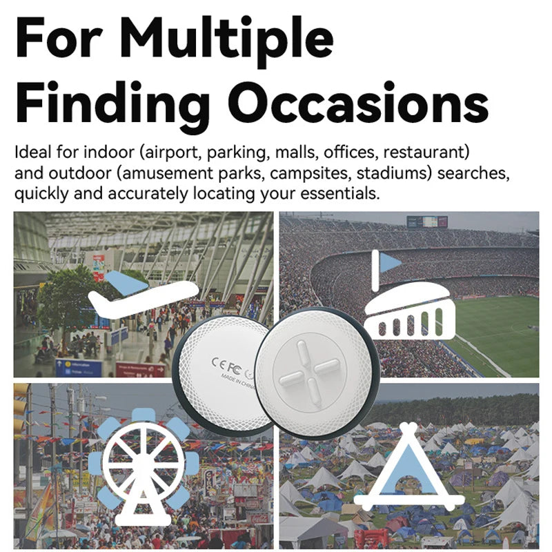 Mini Smart Pet Tracker Bluetooth Locator Waterproof Portable Anti-Lost Device Work With Find My APP Precise Positioning For Keys