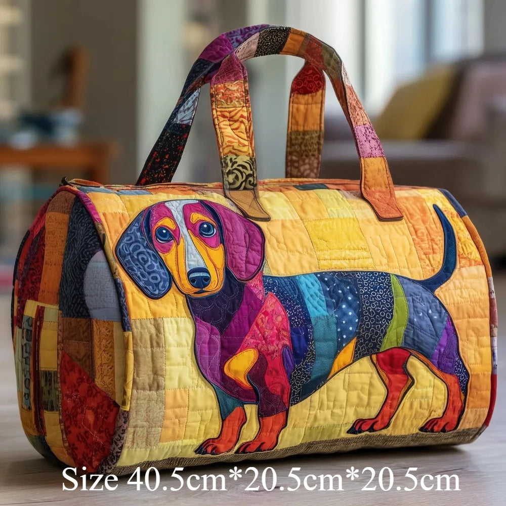 3D Print Quilted Dog Travel Bags Artistic Pet Dog Lovers Durable Weekend Gym Yoga Unique Dachshund Corgi French Bulldog Design