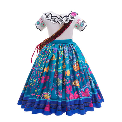 Girls Encanto Costume Mirabel Halloween Carnival Princess Mirabel Suit Party Cosplay Costume Kids Vestido 2-10 Years