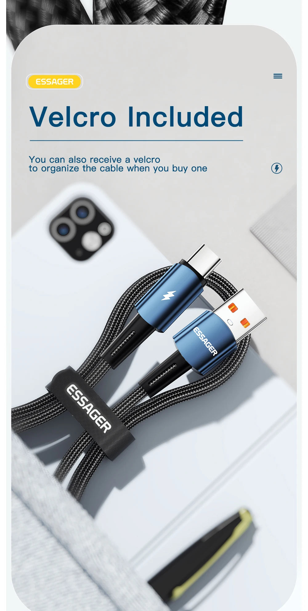 120W USB-A to Type-C Super Fast Charging Cable (6A)