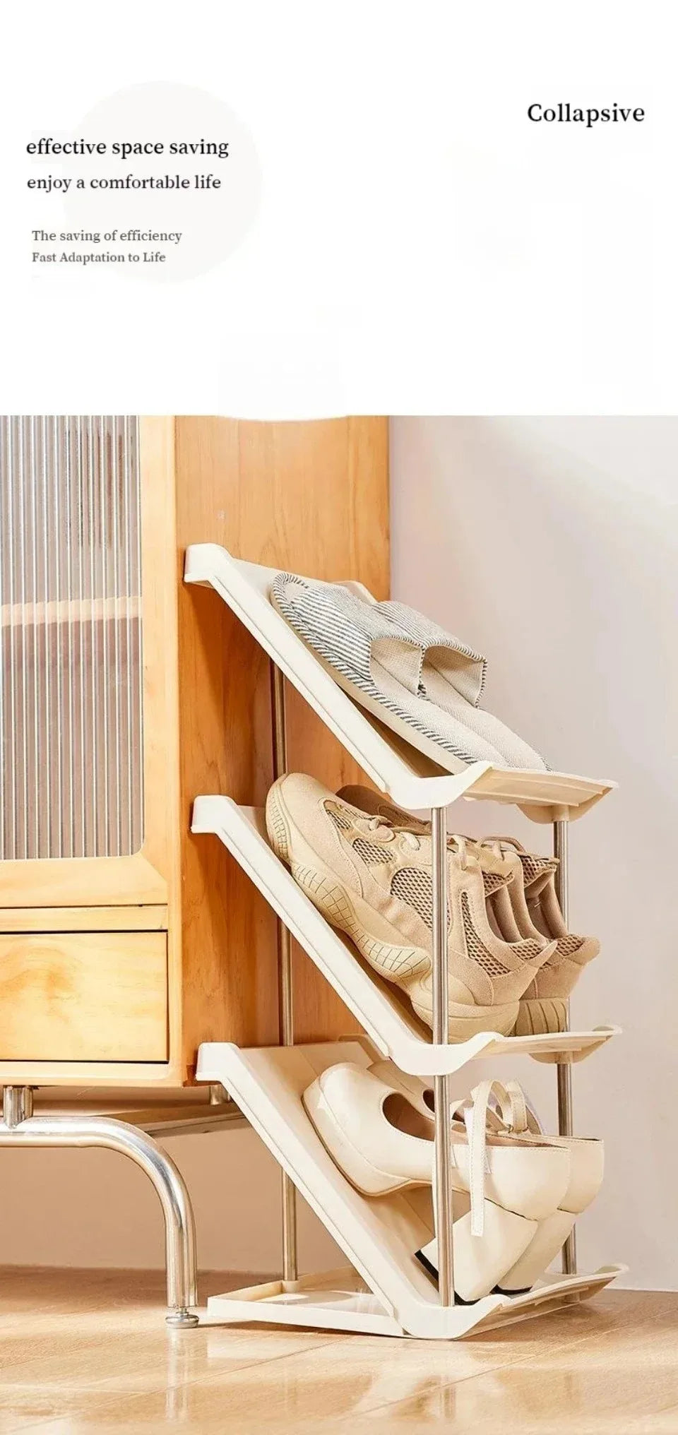 Plastic Shoe Shelf Simple Multi-Layer Living Room Vertical Shoes Racks Narrow Stackable Free Standing Shoes Entryway Or Bedroom