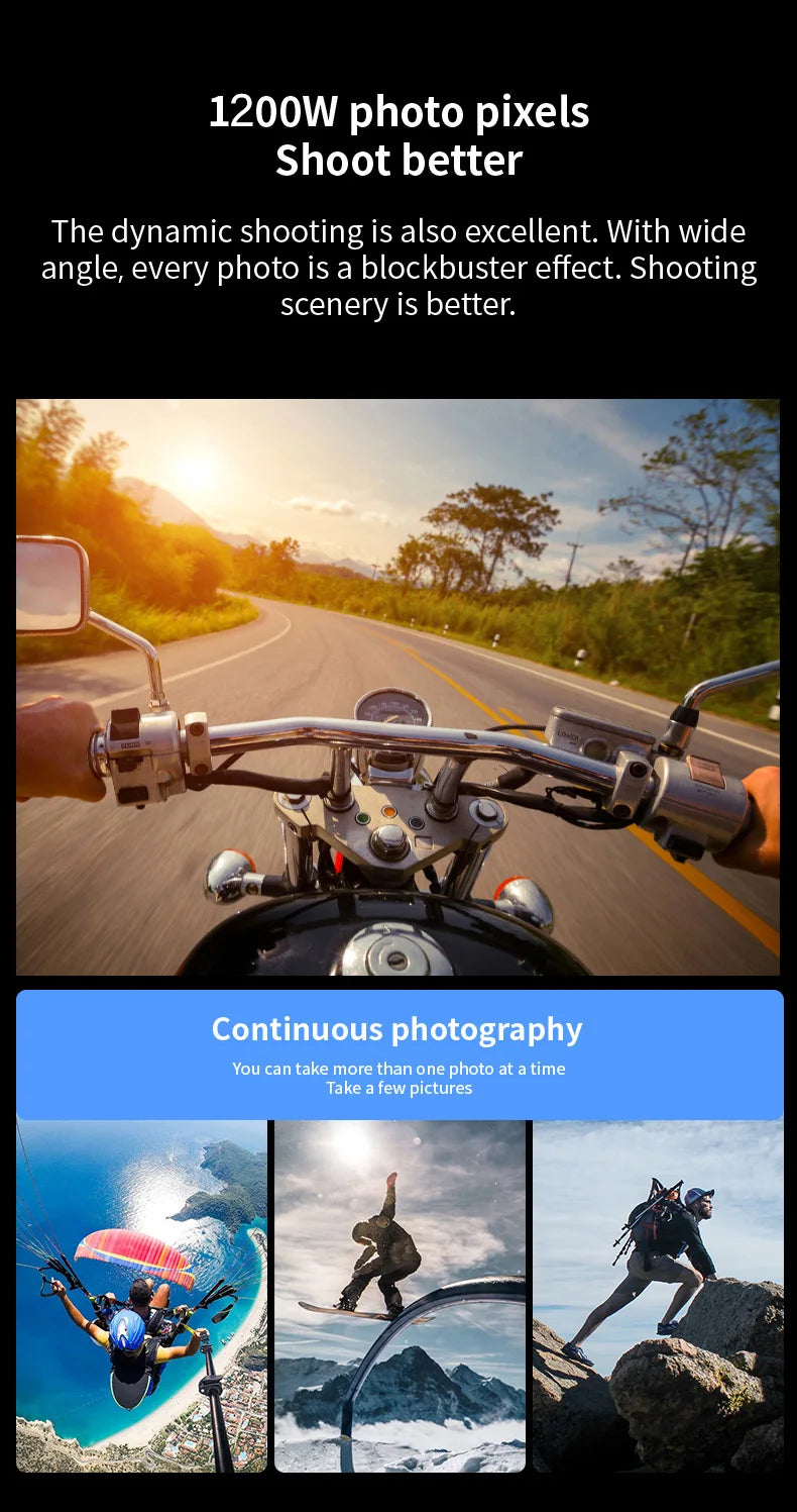 FHD 1080P Mini WiFi Sports Action Camera Portable Bicycle Helmet Motorcycle Body Camera Waterproof Cycling DVR with Wide Angle Lens