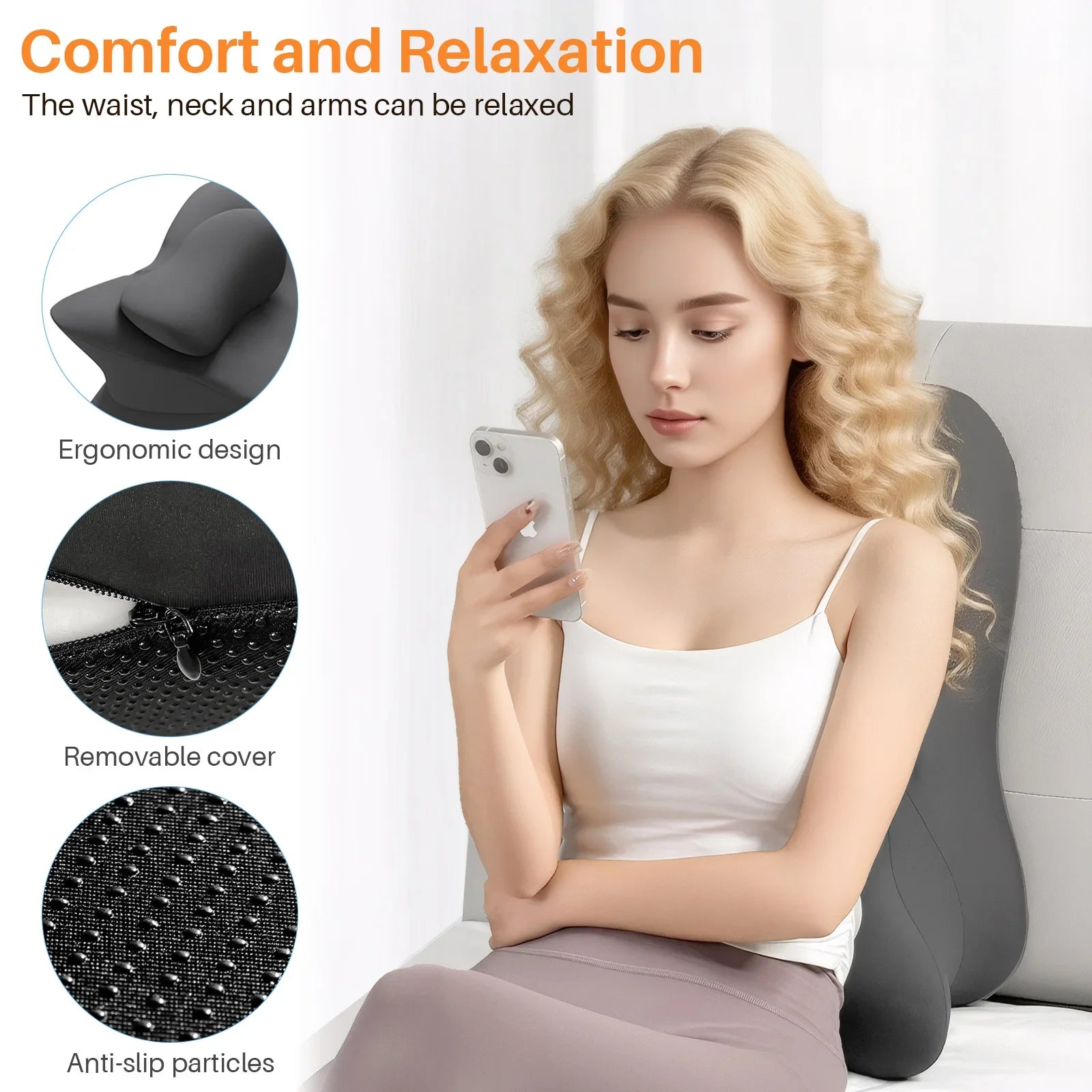 Multi-Positional Wedge Pillow Memory Foam Ergonomic Prone Pillow with Removable Cover Couple Bed Pillow for Body Pain Relief
