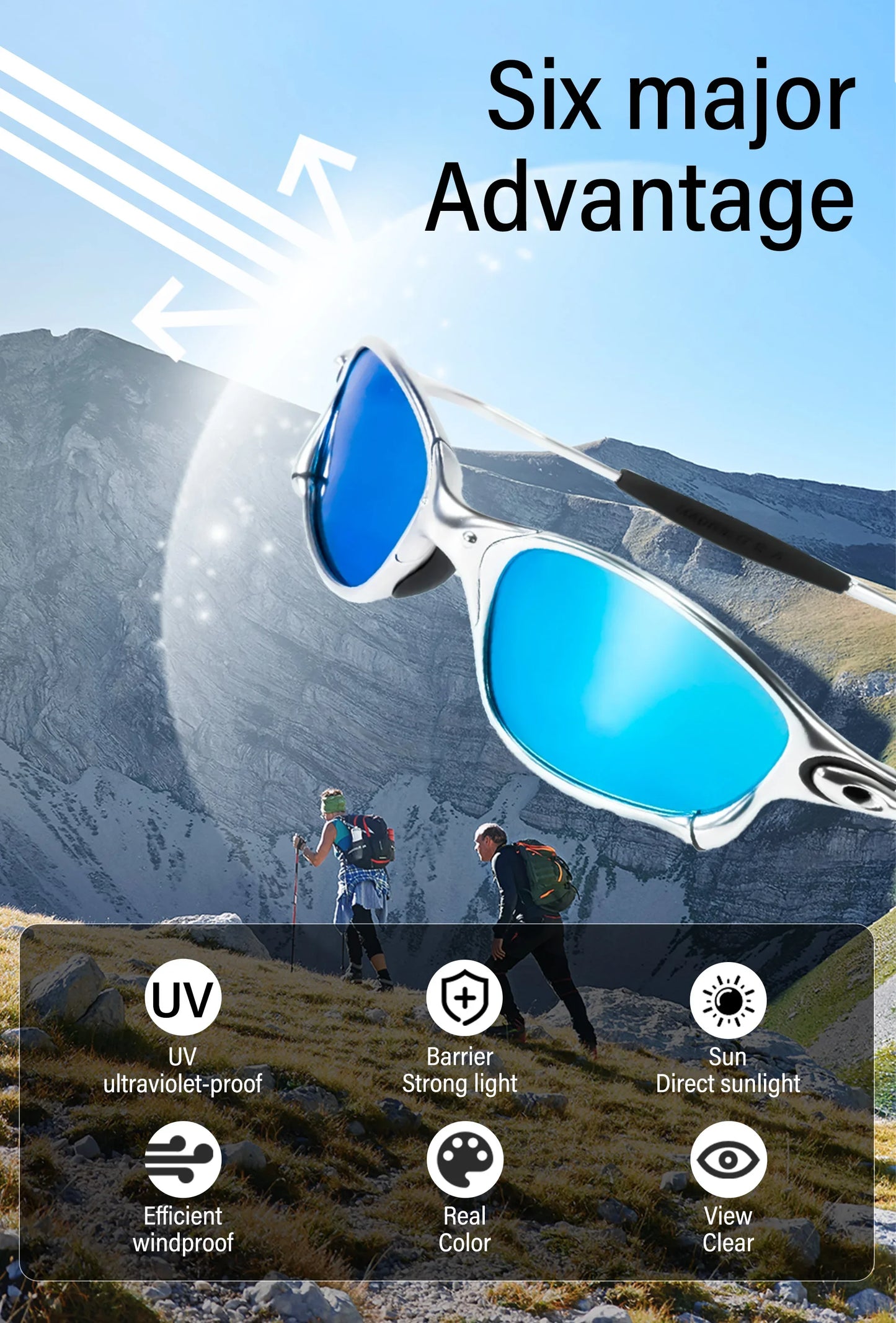Polarized Metal Cycling Sunglasses UV400 Outdoor Riding Eyewear