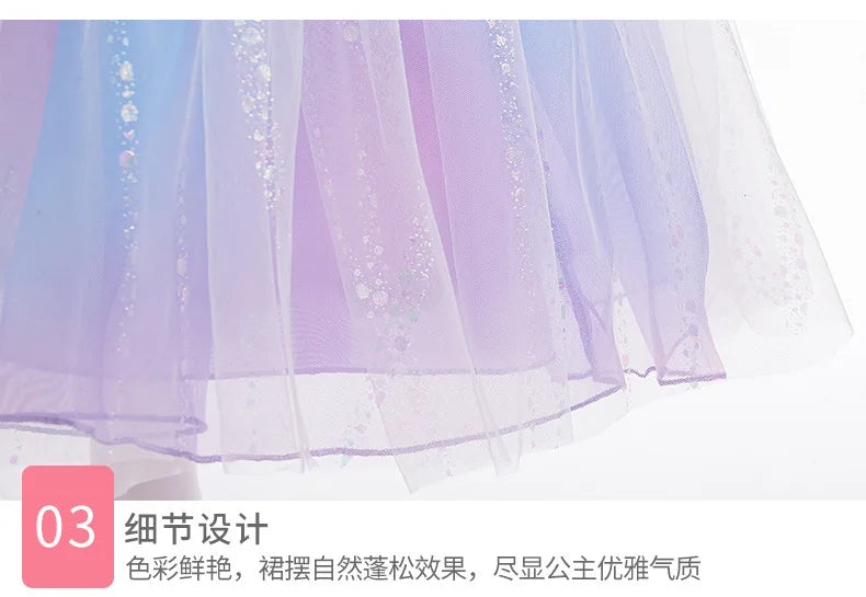 Good Witch Cosplay Dress - Girls Flutter Sleeve Tulle Ball Gown with Glitter Details | New Princess Party Dress for Halloween