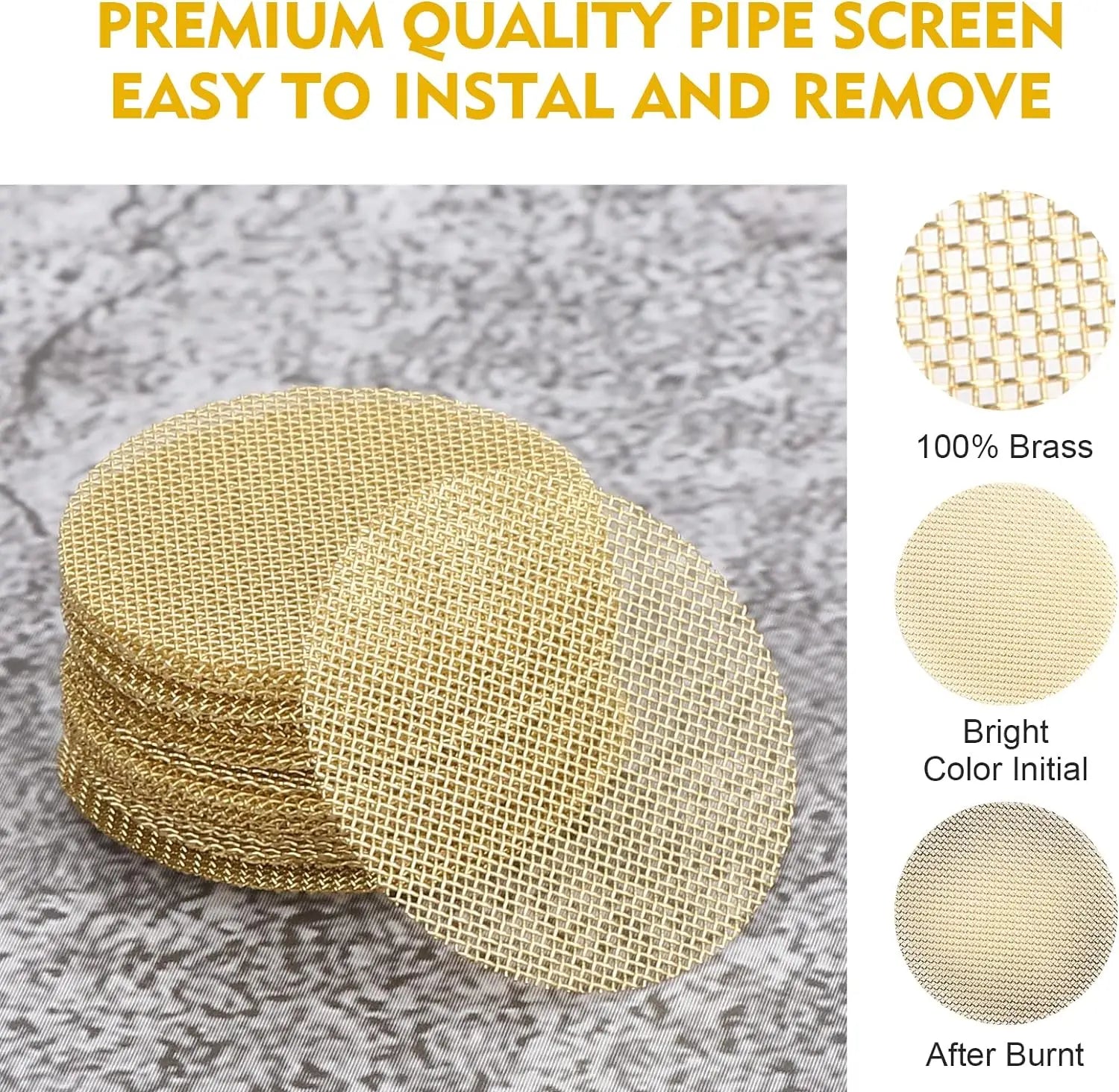 200pcs Brass Pipe Screens,Metal Pipe Filter Screen with Storage Box