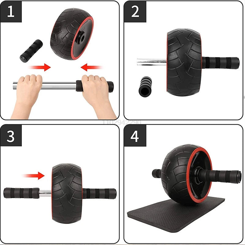 Ab Rollers Wheel Widened Silent Detachable Abdominal Wheel Roller Exercise Training Equipment for Gym Strength Workouts