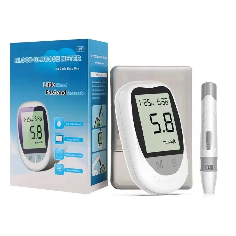 Blood Glucose Meter 50/100pcs Strips Glucometer Kit Code Free Diabetes Test With Lancets Medical Blood Sugar Mg/mmol